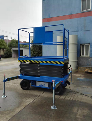 Solid Tyre Wheel Skidproof Checkered Platform Aerial Hydraulic Mobile Scissor Lift